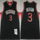 Philadelphia 76ers #3 Allen Iverson black lattice throwback NBA Basketball Jersey-XD