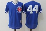 Chicago Cubs Anthony Rizzo 44# blue throwback mlb jerseys