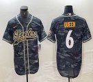 Nike Pittsburgh Steelers #6 Patrick Queen gray camo baseball jerseys Joint name-BD