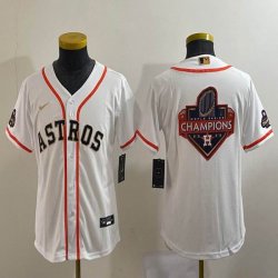 Youth Nike Houston Astros blank beige baseball jerseys -BD 04