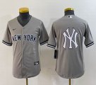 Youth Nike New York Yankees gray MLB baseball Jersey -BD 07