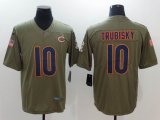 Nike Chicago Bears #10 Mitchell Trubisky green USA flag Color Rush Limited Jersey