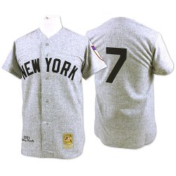 New York Yankees Mickey Mantle #7 gray throwback baseball Jersey