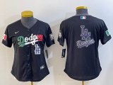 Youth Los Angeles Dodgers black new majestic baseball Jerseys-BD 07 - 副本