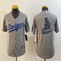 Women Los Angeles Dodgers blank gray nike majestic baseball Jersey 01