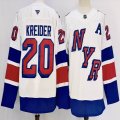 New York Rangers #20 Chris Kreider white blue red NHL Jerseys-PD