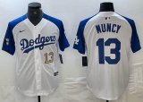 Nike Los Angeles Dodgers #13 Max Muncy white blue fashion majestic baseball Jersey 02