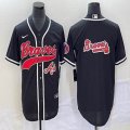 Nike Atlanta Braves blank black majestic baseball MLB Jerseys Joint name -BD