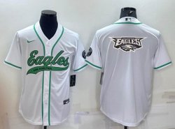 Nike Philadelphia Eagles blank white baseball jerseys Joint name-BD