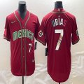 2023 World Cup Mexico #7 Julio Urias red blank majestic baseball jerseys 29