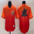 Nike Florida Marlins blank orange majestic baseball jerseys big logo-BD