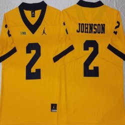 Michigan Wolverines #2 Will Johnson yellow college football jerseysPNS