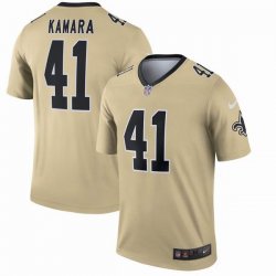 Nike New Orleans Saints #41 Alvin Kamara Yellow NFL Jersey Inverted version