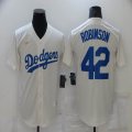 Nike Los Angeles Dodgers 42 Jackie Robinson beige baseball jersey-BD