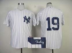 New York Yankees 19# White mlb signature jersey