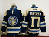 Columbus Blue Jackets #17 Dubinsky blue beige ice hockey jersey