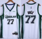 Dallas Mavericks #77 Luca Doncic white green nike nba jersey 75Th-XD