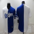 Nike Los Angeles Dodgers blank white blue split majestic baseball jersey-BD