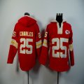 Kansas City Chiefs #25 Jamaal Charles red nfl Hooded Sweatshirt