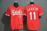 Nike Cincinnati Reds #11 Barry Larkin red Flexbase Authentic Collection Jersey