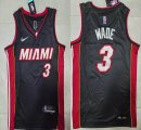 Nike Miami Heat #3 Dwyane Wade black nba basketball jerseys 75th-LC