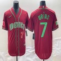 2023 World Cup Mexico #7 Julio Urias red majestic baseball jerseys 58