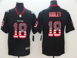 Nike Atlanta Falcons #18 Calvin Ridley Black USA Flag Color Rush Limited Jersey