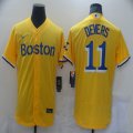 Nike Boston Red Sox #11 #Devers Yellow Flexbase Authentic Collection Jersey-BD