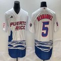 Puerto Rico Baseball #5 Enrique Hernandez White 2023 World Baseball Classic Replica Player Jersey 05