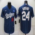 Nike Los Angeles Dodgers 8 and 24 Kobe Bryant blue majestic MLB baseball Jersey-BD