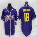 Nike Dallas Vikings #18 Justin Jefferson purple baseball jerseys Joint name-BD 01