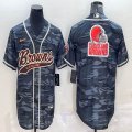 Nike Cleveland Browns gray camo baseball jerseys Joint name-BD 01