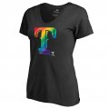 Women's Texas Rangers Fanatics Branded Pride Black T-Shirt