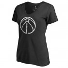 Women's Washington Wizards Fanatics Branded Black Marble Logo Plus Size V-Neck T-Shirt