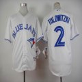 2015 Toronto Blue Jays #2 Troy Tulowitzki white baseball jerseys