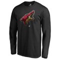 Men's Arizona Coyotes Fanatics Branded Black Midnight Mascot Long Sleeve T-Shirt