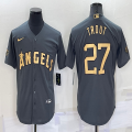 2022 MLB All-Star Nike Los Angeles Angels #27 Mike Trout gray majestic baseball jerseys-BD