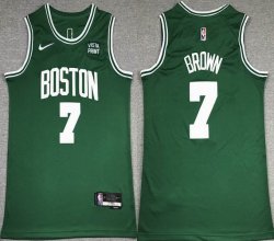 Nike Boston Celtics #7 Jaylen Brown green NBA basketball Jerseys 75th -S8