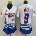 Women Puerto Rico #9 Baseball Javier Báez White 2023 World Baseball Classic Replica Player Jersey 07