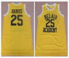 Bel-Air Academy #25 Carlton Banks yellow nba basketball jersey