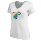 Women's White Miami Heat Fanatics Branded Team Pride V-Neck T-Shirt