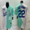 Nike Los Angeles Dodgers #22 Clayton Kershaw green white splits majestic baseball Jerseys-BD 02