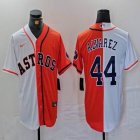 Nike Houston Astros #44 Yordan Alvarez orange and white splits majestic baseball jerseys 06