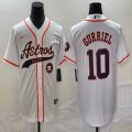 Nike Houston Astros #10 Yuli Gurriel white majestic baseball jerseys big logo Joint name -BD 02