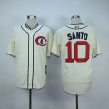 Chicago Cubs Ron Santo #10 beige throwback mlb baseball Jerseys(1)