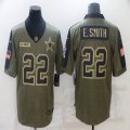 Nike Dallas Cowboys #22 E.Smith green 2021 Salute to Service Limited Jersey