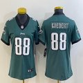 Women Nike Philadelphia Eagles #88 Goedert green Color Rush Limited Jersey