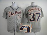 Detroit Tigers 37 Scherzer gray mlb Signature jerseys