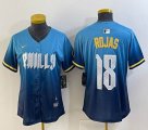 Women Nike Philadelphia Phillies #18 Rojas skyblue majestaic baseball jersey city version-BD 01