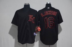 2017 Kansas City Royals 16 Bo Jackson black baseball jersey